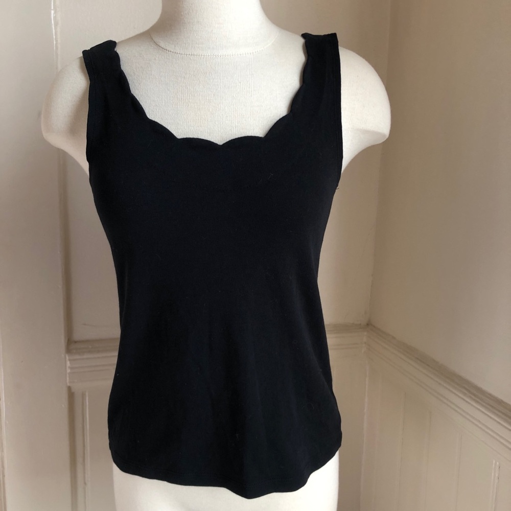 J crew simple scallop neck tank